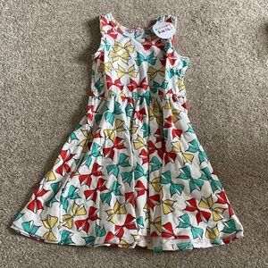 New Dot Dot Smile Ballerina Twirl Dress Sz 3/4 BOWS Print Super Soft NWT Spring